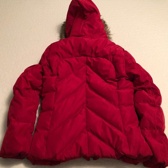 Calvin Klein Faux Fur Trim Hooded Quilted Down Jacket Puffer Parka Coat Women PS - Picture 10 of 10